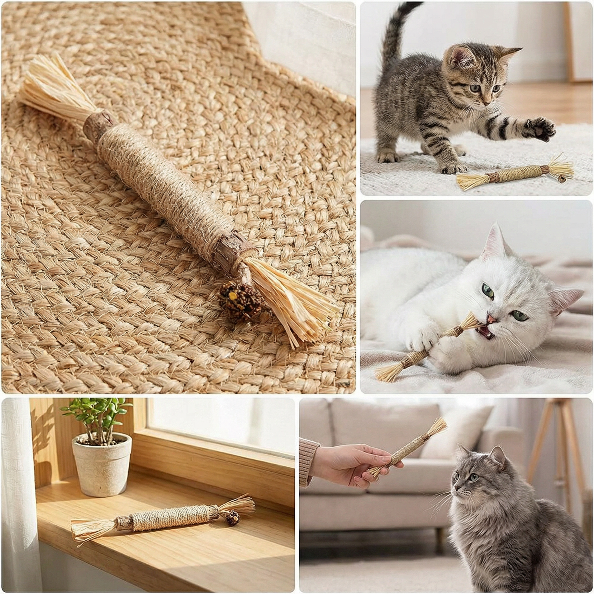 WhiskerStick™ Natural Cat Toothbrush Toy