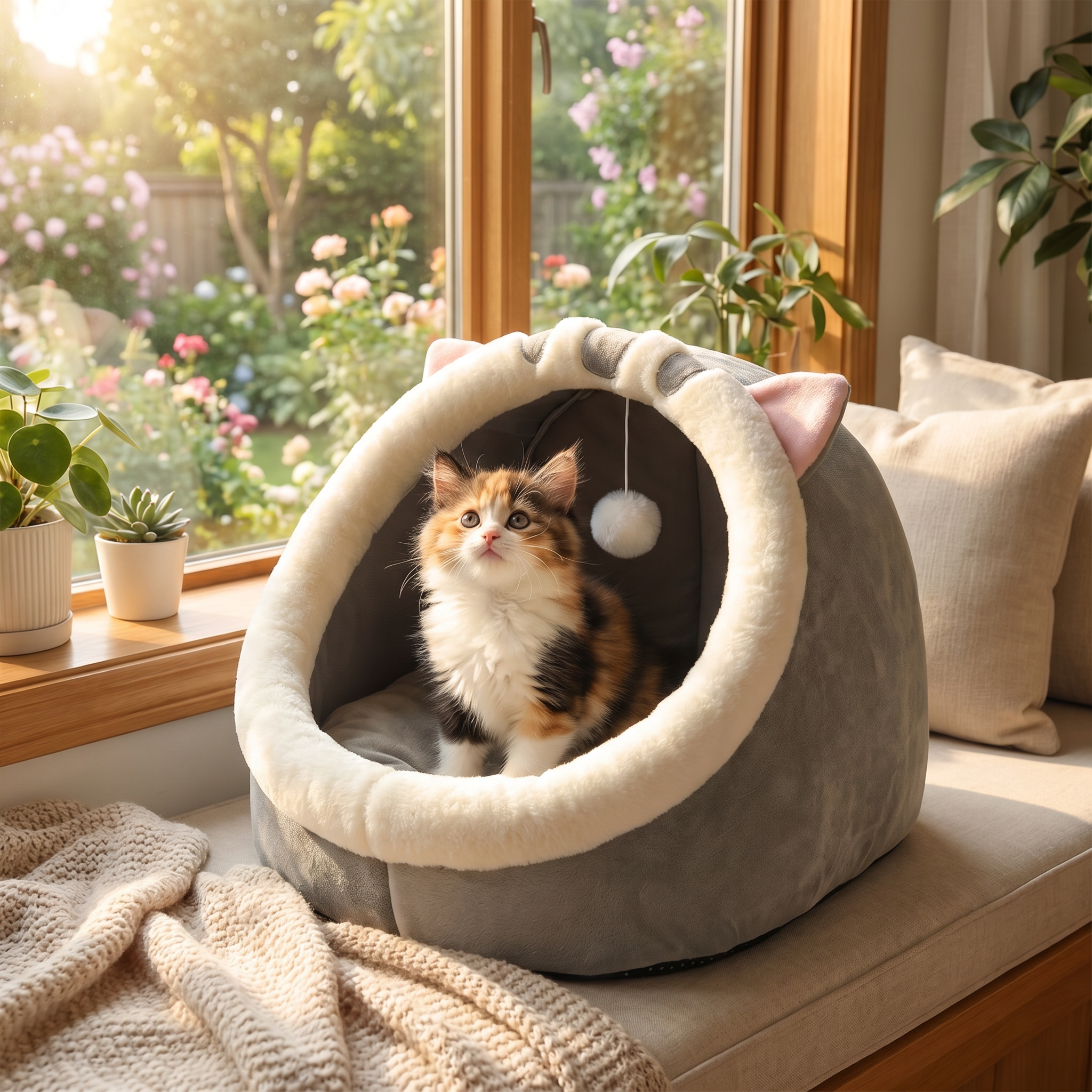 CozyWhisker Cave Bed