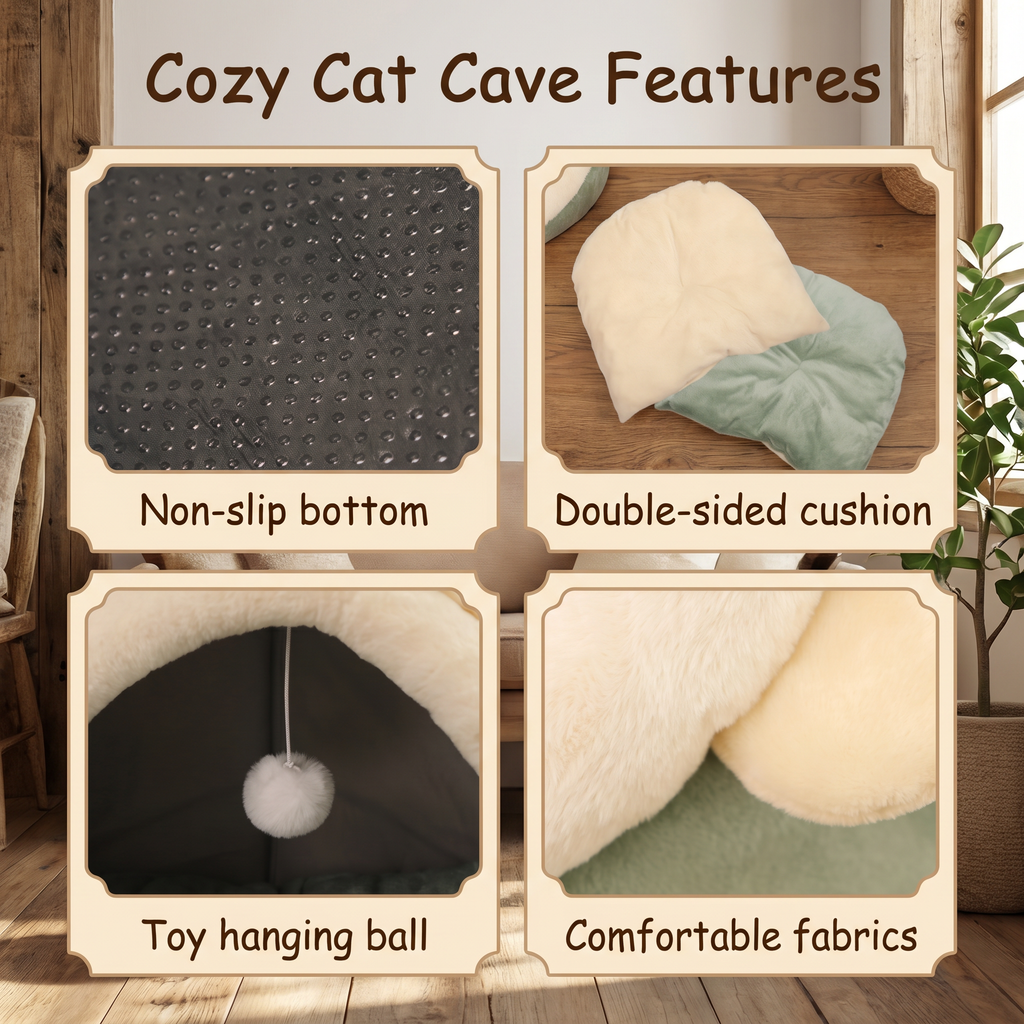 CozyWhisker Cave Bed