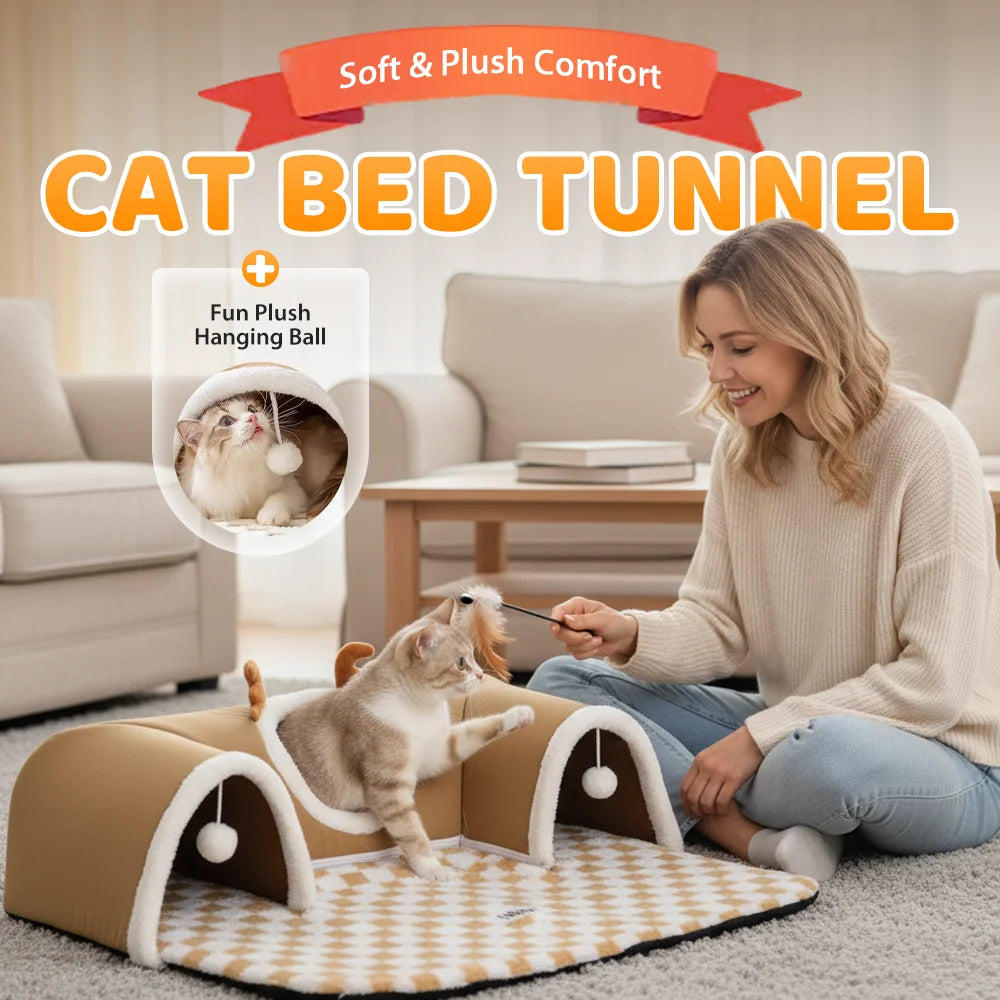 TunnelPaws™ Soft Cat Bed
