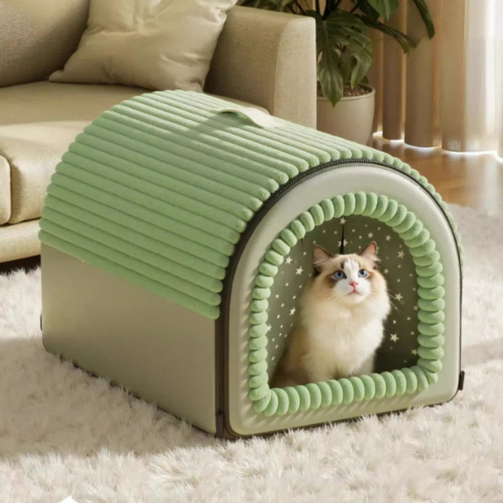 SnuggleHaven™ 2‑in‑1 Pet Bed & House