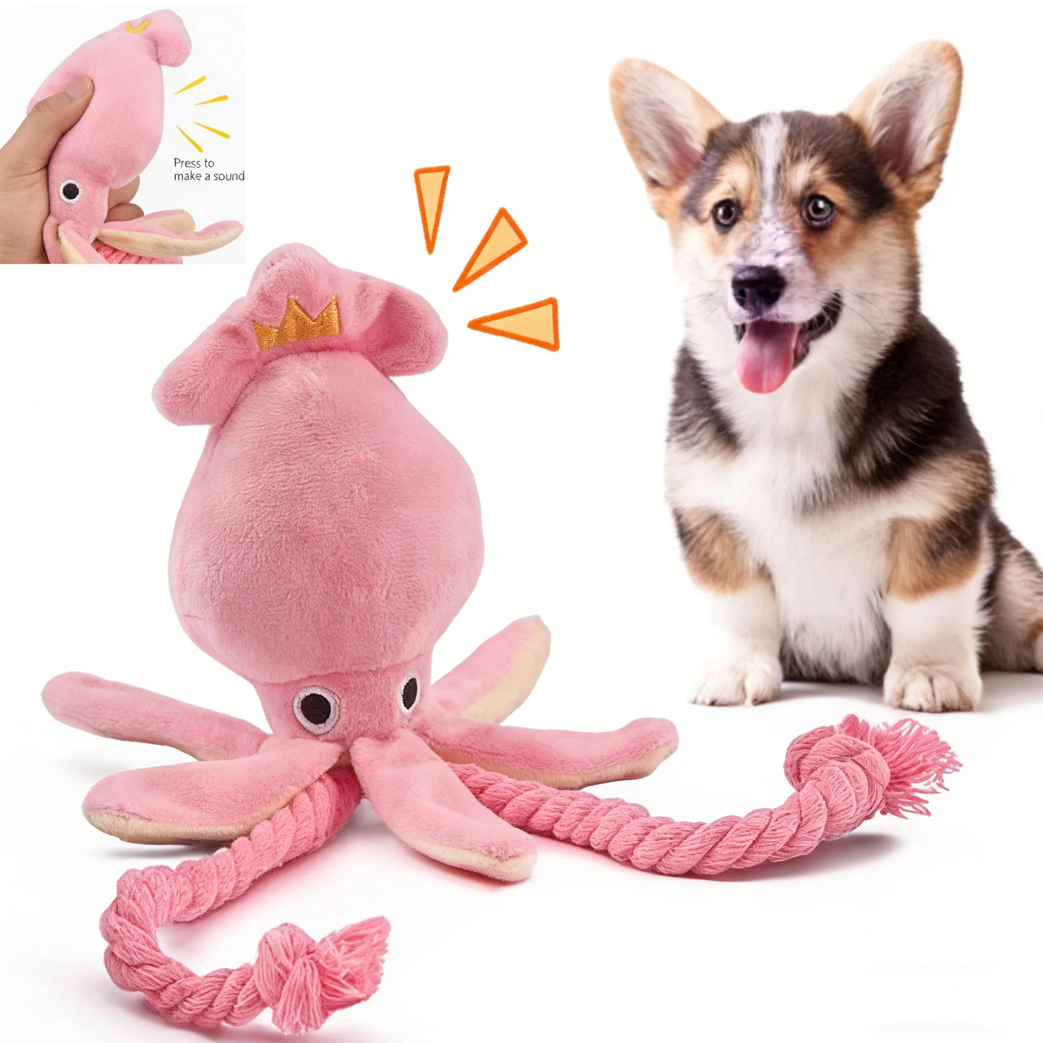 RoyalSquid™ Squeaky Tug Toy