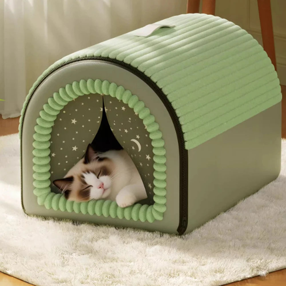 SnuggleHaven™ 2‑in‑1 Pet Bed & House