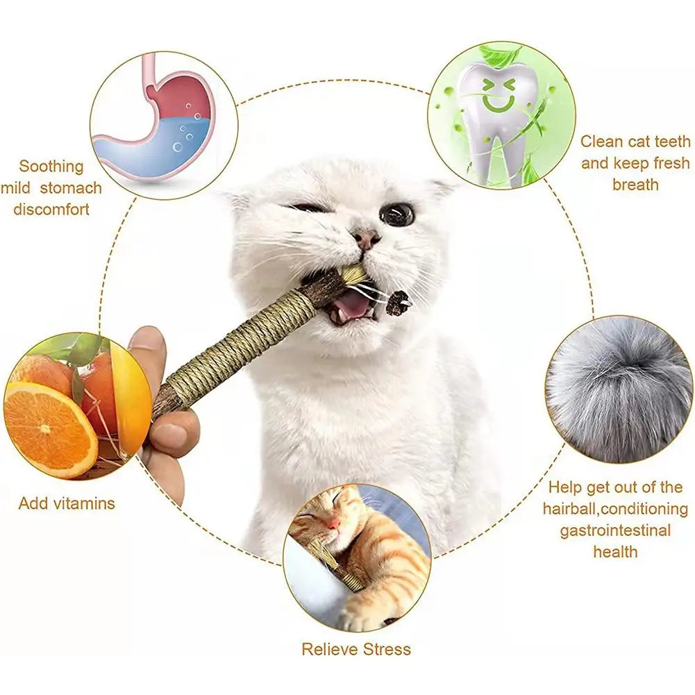 WhiskerStick™ Natural Cat Toothbrush Toy
